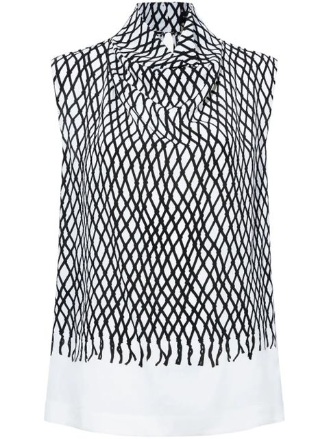 Proenza Schouler Valerie abstract-pattern top - White - zdjęcie produktu nr 1
