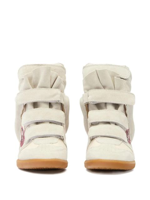ISABEL MARANT 50mm Bekett lips-motif sneakers - Neutrals