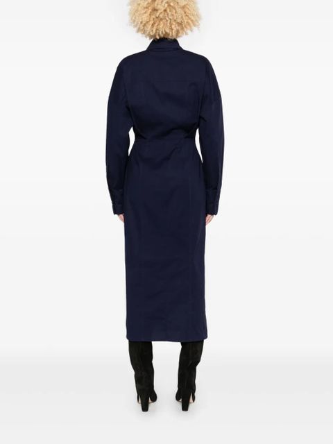 The Attico pleat-detail midi dress - Blue