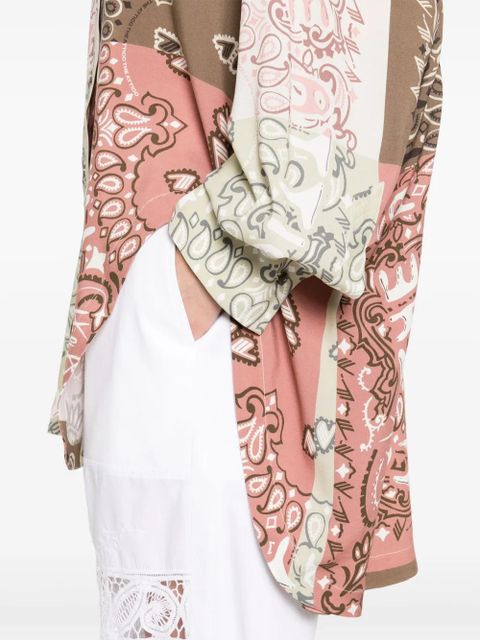 The Attico paisley-print patchwork shirt - Brown