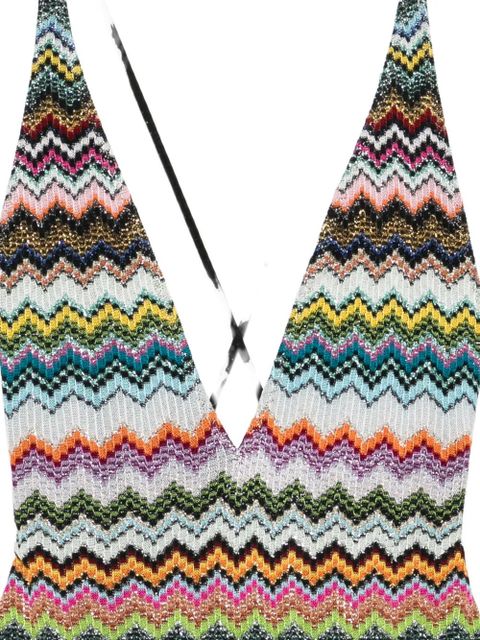 Missoni chevron V-neck swimsuit - Black