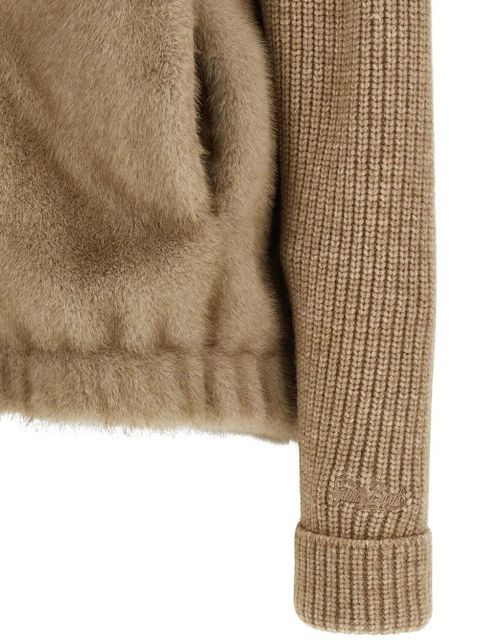 MC2 Saint Barth faux-fur knit bomber jacket - Neutrals