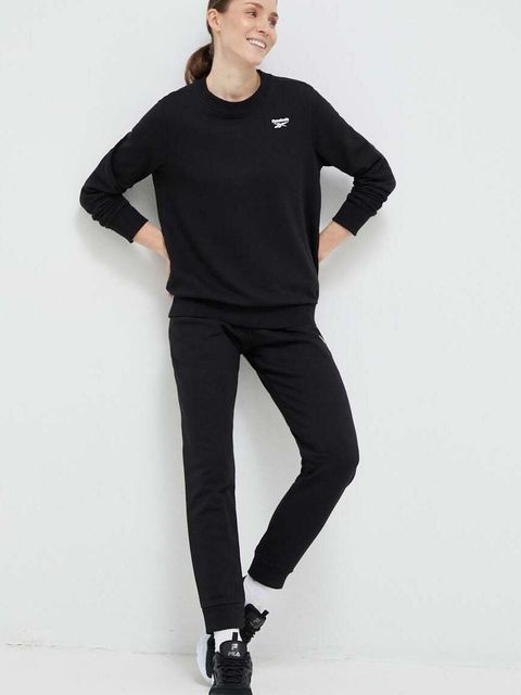 Reebok bluza damska kolor czarny gładka H54761.100012552 - zdjęcie produktu nr 2