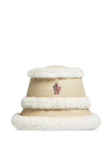 Moncler Grenoble shearling-trimmed bucket hat - Neutrals - zdjęcie produktu nr 1