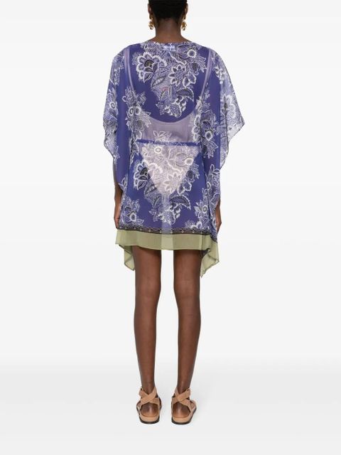 ETRO floral-print kaftan dress - Blue