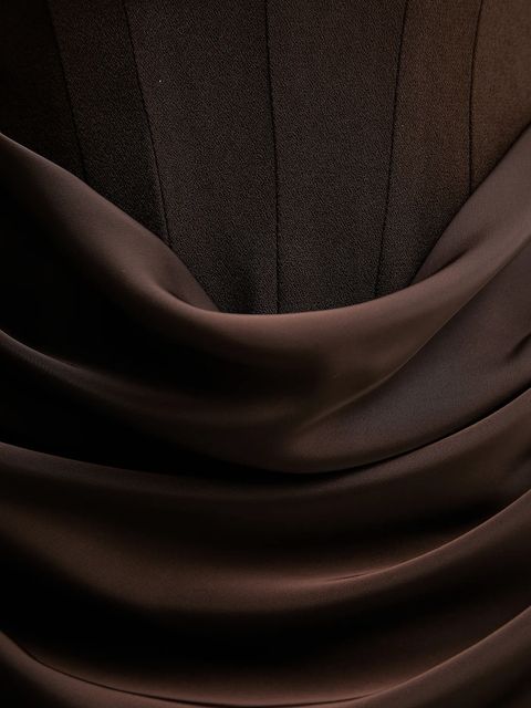 Answear.LAB sukienka kolor brązowy maxi dopasowana