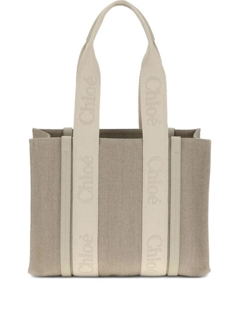 Chloé Woody tote bag - Grey - zdjęcie produktu nr 1