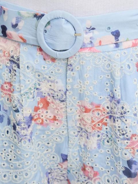 Answear.LAB szorty damskie kolor niebieski wzorzyste high waist