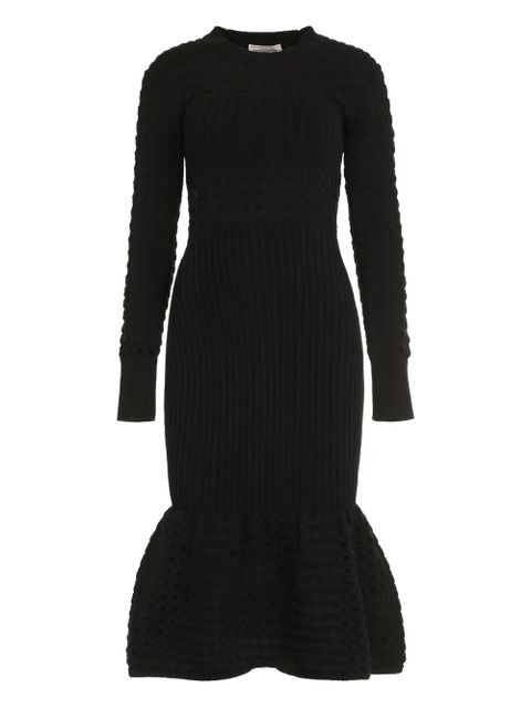 Alexander McQueen knitted mesh midi dress - Black - zdjęcie produktu nr 1