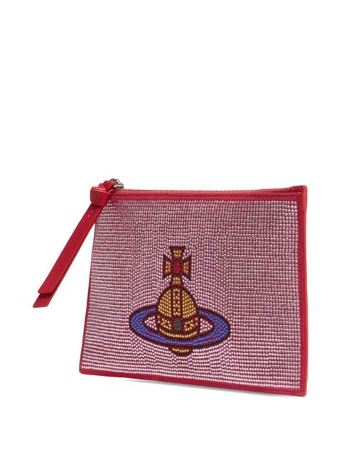 Vivienne Westwood Orb chain leather clutch bag - Pink - zdjęcie produktu nr 2