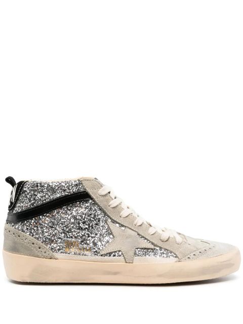 Golden Goose Mid Star glitter sneakers - Grey - zdjęcie produktu nr 1