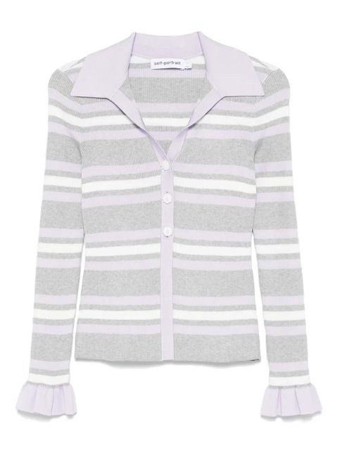 Self-Portrait striped cardigan - Grey - zdjęcie produktu nr 1