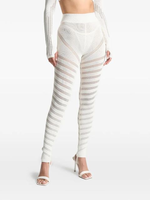 Manière De Voir knitted spiral contour leggings - White