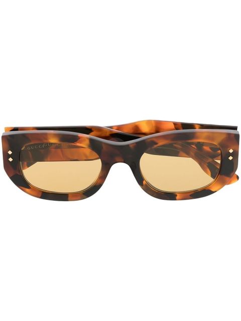 Gucci Eyewear rectangle-frame tinted sunglasses - Brown