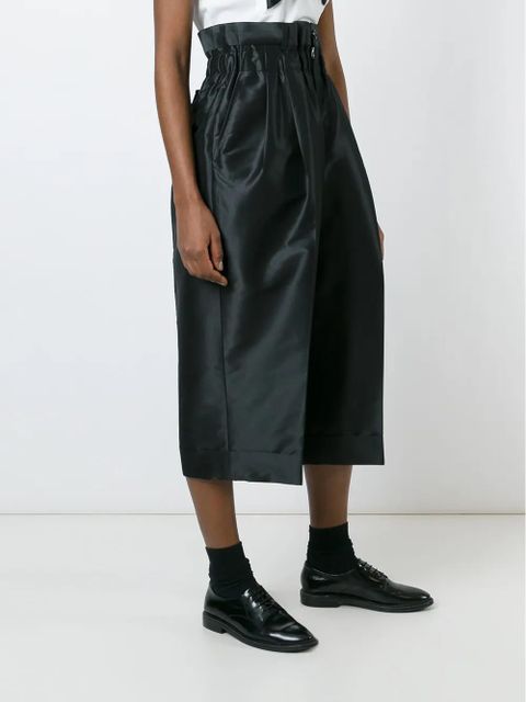 Comme Des Garçons cropped pleated trousers - Black