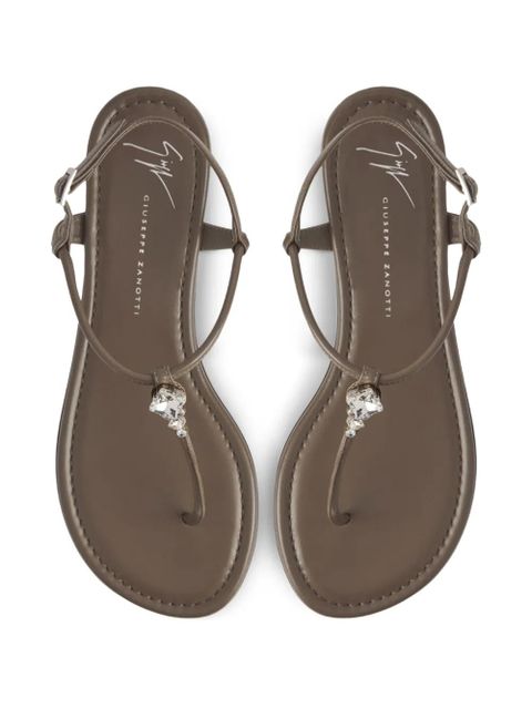 Giuseppe Zanotti Anyelle rhinestone-embellished flat sandals - Grey