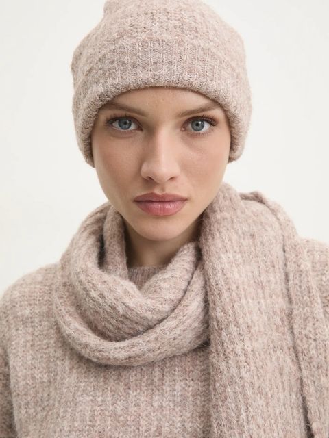Answear.LAB sweter z wełną + szalik i czapka
