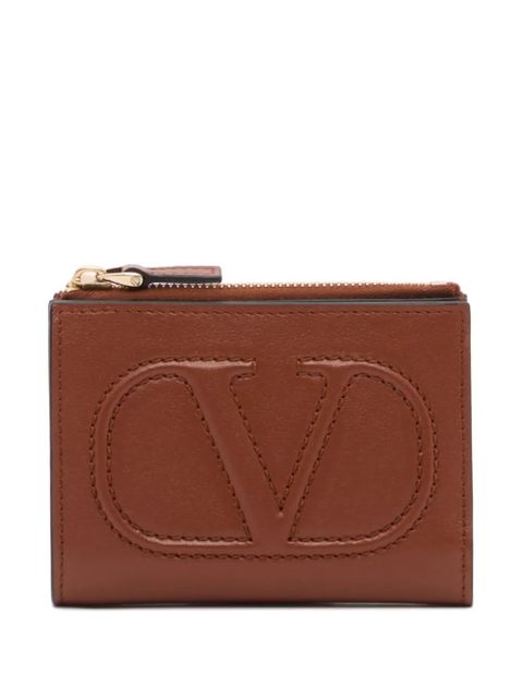 Valentino Garavani compact VLogo Walk wallet in calfskin - Brown - zdjęcie produktu nr 1