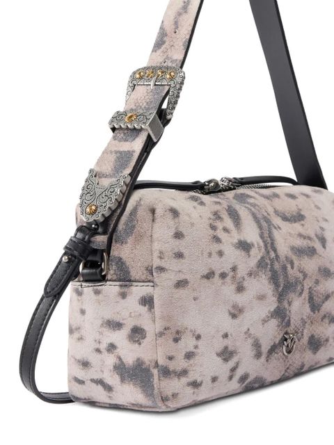 PINKO leopard-print silver shoulder bag - Neutrals