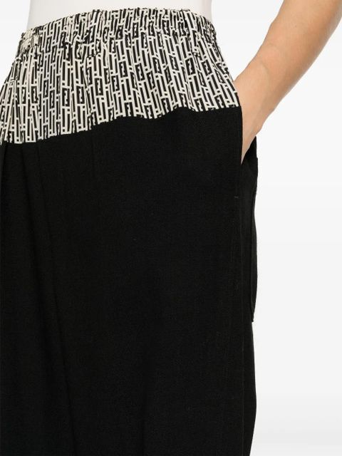 FENDI logo-print tailored trousers - Black