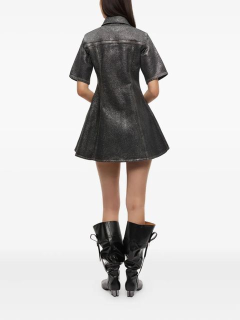 GANNI denim mini dress - Black