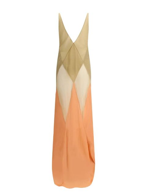 The Attico V-neck maxi dress - Neutrals - zdjęcie produktu nr 2