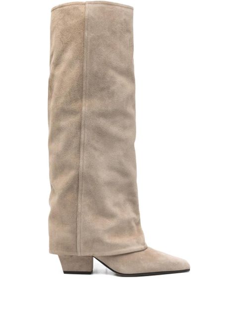 Paris Texas pointed-toe suede boots - Neutrals - zdjęcie produktu nr 1