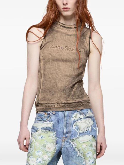 Acne Studios logo-print sleeveless top - Neutrals
