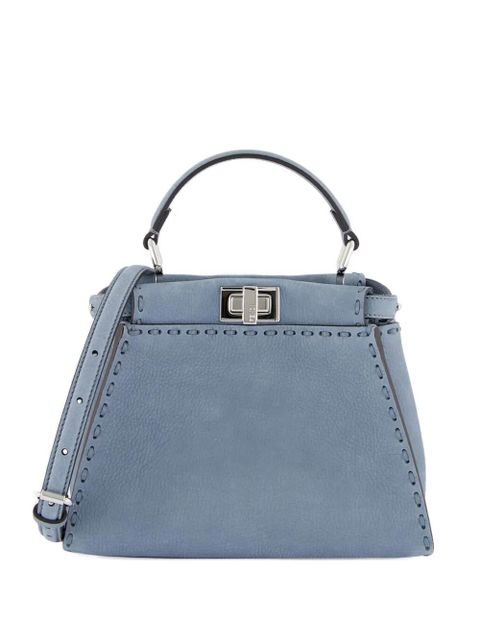 FENDI mini Selleria Peekaboo leather shoulder bag - Blue - zdjęcie produktu nr 1