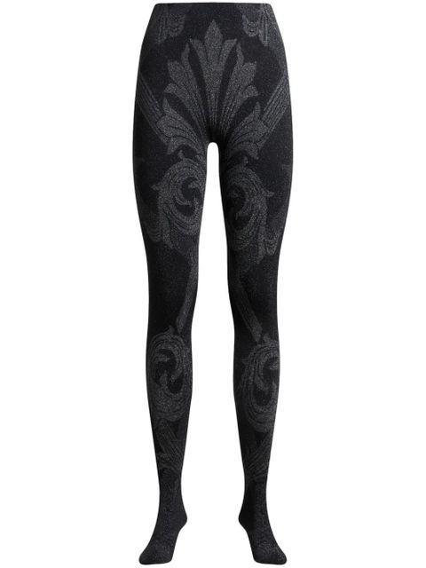 ETRO x Wolford metallic-jacquard tights - Black - zdjęcie produktu nr 1