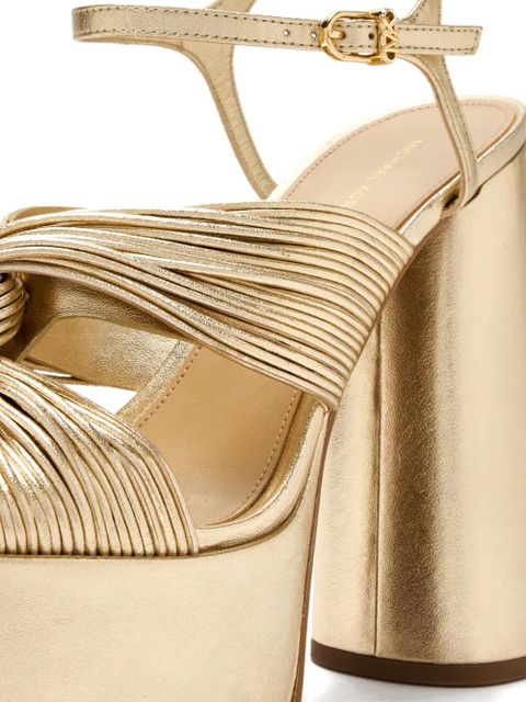 Michael Kors 140mm Alessia pleated-knot platform sandals - Yellow