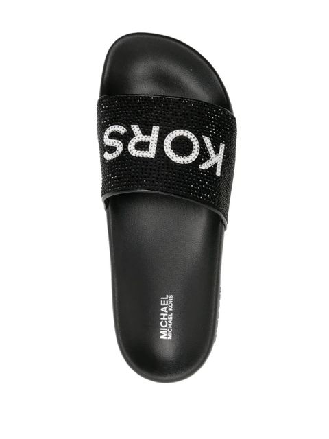 Michael Kors Gilmore rhinestone-embellished slides - Black