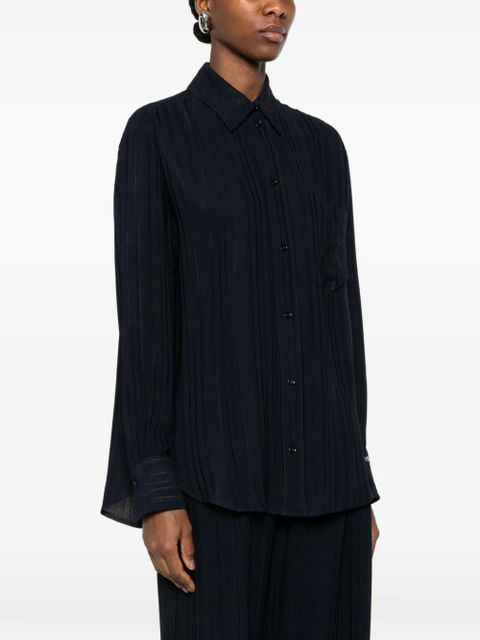 Victoria Beckham stripe-pattern shirt - Blue