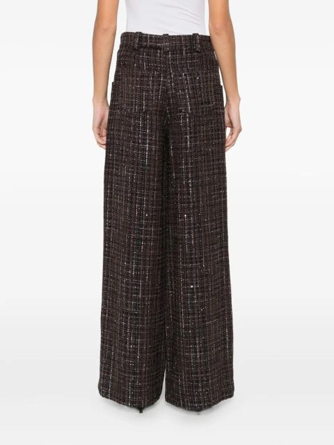 Maje plaid flared trousers - Brown