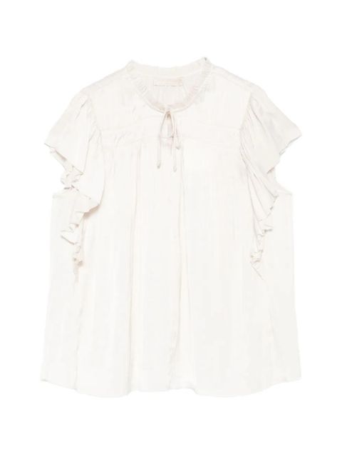 Ulla Johnson Agosta flutter-sleeve blouse - Neutrals - zdjęcie produktu nr 1