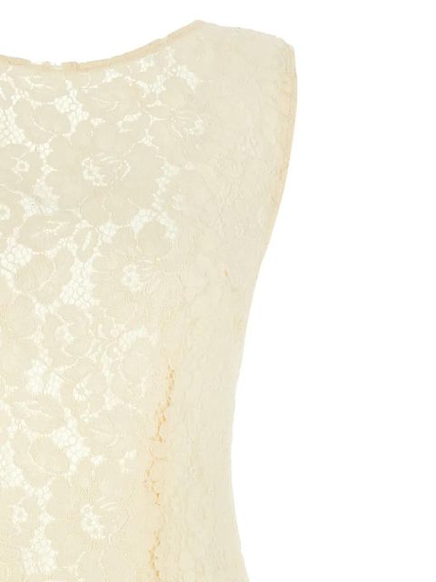 PINKO lace split midi dress - White