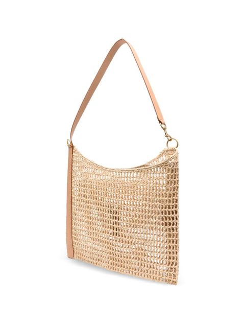Saint Laurent Oxalis leather-trim woven tote bag - Neutrals