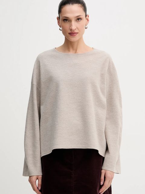 Marc O'Polo sweter z dodatkiem wełny damski kolor beżowy lekki 510609860487 - zdjęcie produktu nr 1