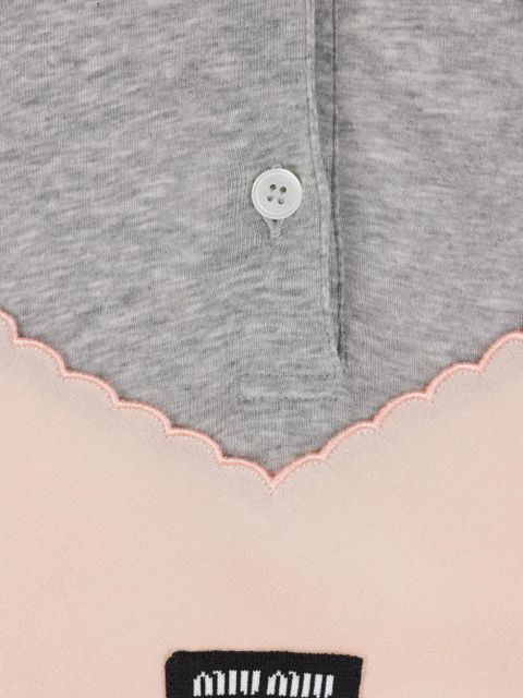 Miu Miu cotton polo top - Grey