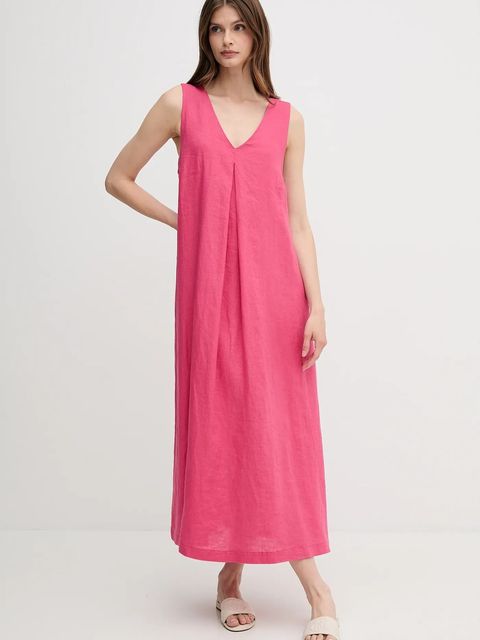 United Colors of Benetton sukienka lniana - zdjęcie produktu nr 1