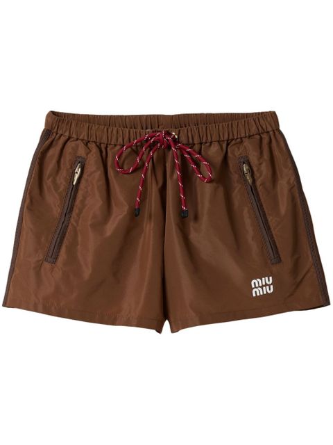 Miu Miu technical-fabric shorts - Brown - zdjęcie produktu nr 1