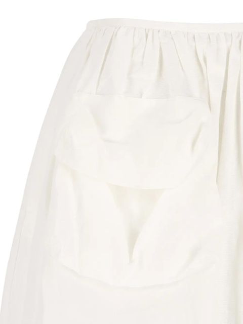 Miu Miu flap-pocket midi skirt - White