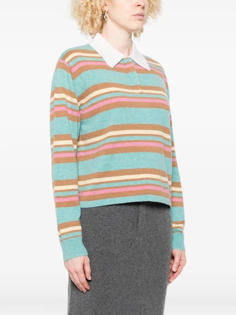 Guest In Residence striped polo-neck sweater - Blue - zdjęcie produktu nr 2