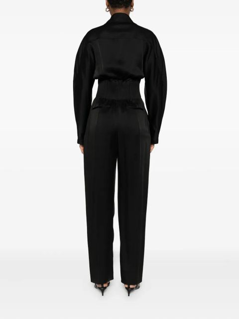 Victoria Beckham pleated cinched jumpsuit - Black - zdjęcie produktu nr 2