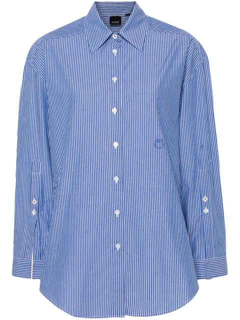 PINKO logo-embroidered shirt - Blue - zdjęcie produktu nr 1