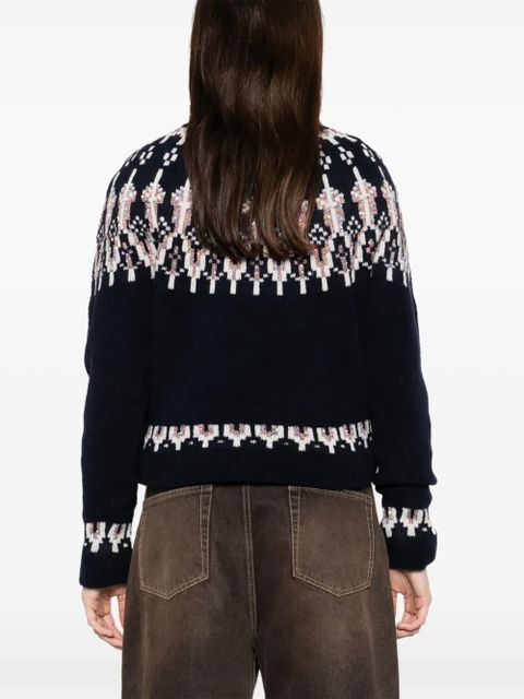 LOEWE patterned crew-neck sweater - Blue