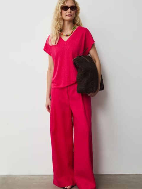 Medicine spodnie wide leg damskie lniane - zdjęcie produktu nr 1