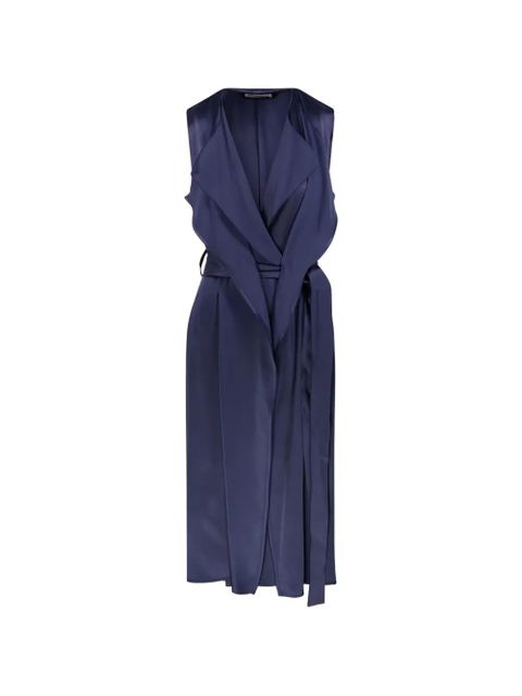 Victoria Beckham Sybil belted V-neck midi dress - Blue - zdjęcie produktu nr 1