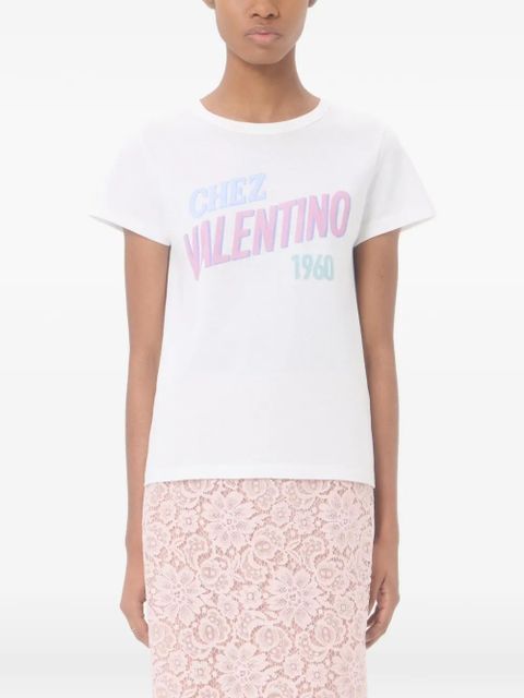 Valentino Garavani cotton jersey T-shirt with Chez Valentino 1960 print - White