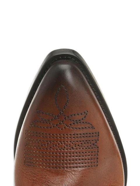 Golden Goose star-embroidered leather boots - Brown